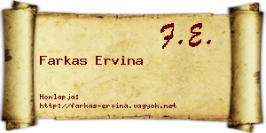Farkas Ervina névjegykártya